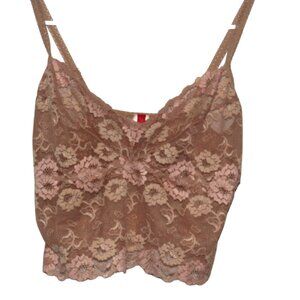 Josie Nude Floral Lace Bralette Camisole Top Size L